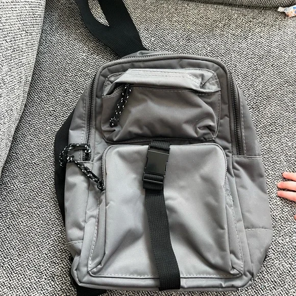 Gray Modern Minimalist Backpack with Water-Resistant Finish - Picture 7 of 7